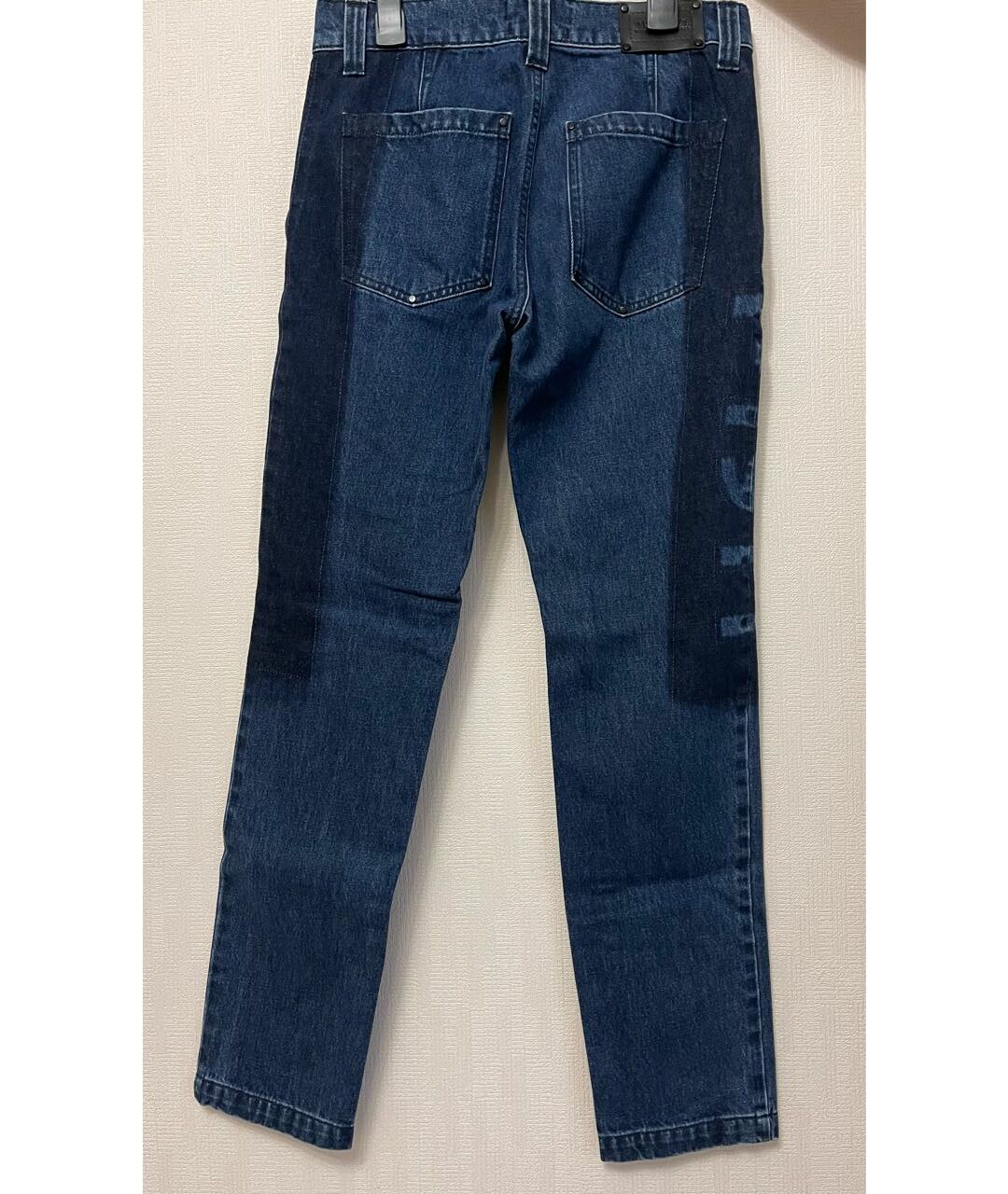 TRUSSARDI Синие хлопковые прямые джинсы, фото 2