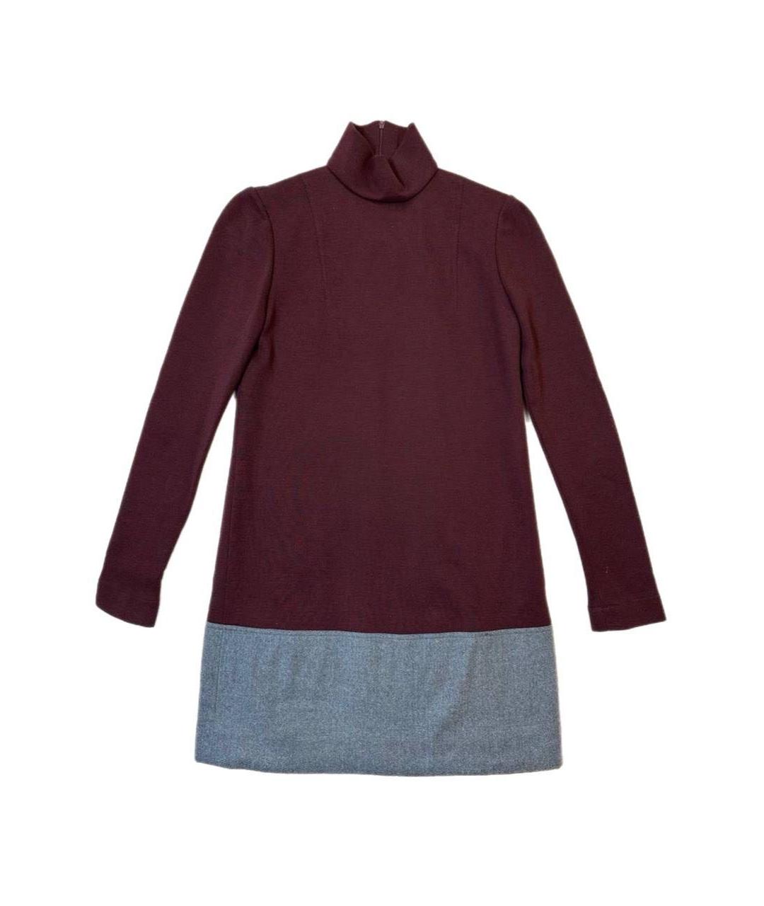 FENDI Бордовое шерстяное платье, фото 1