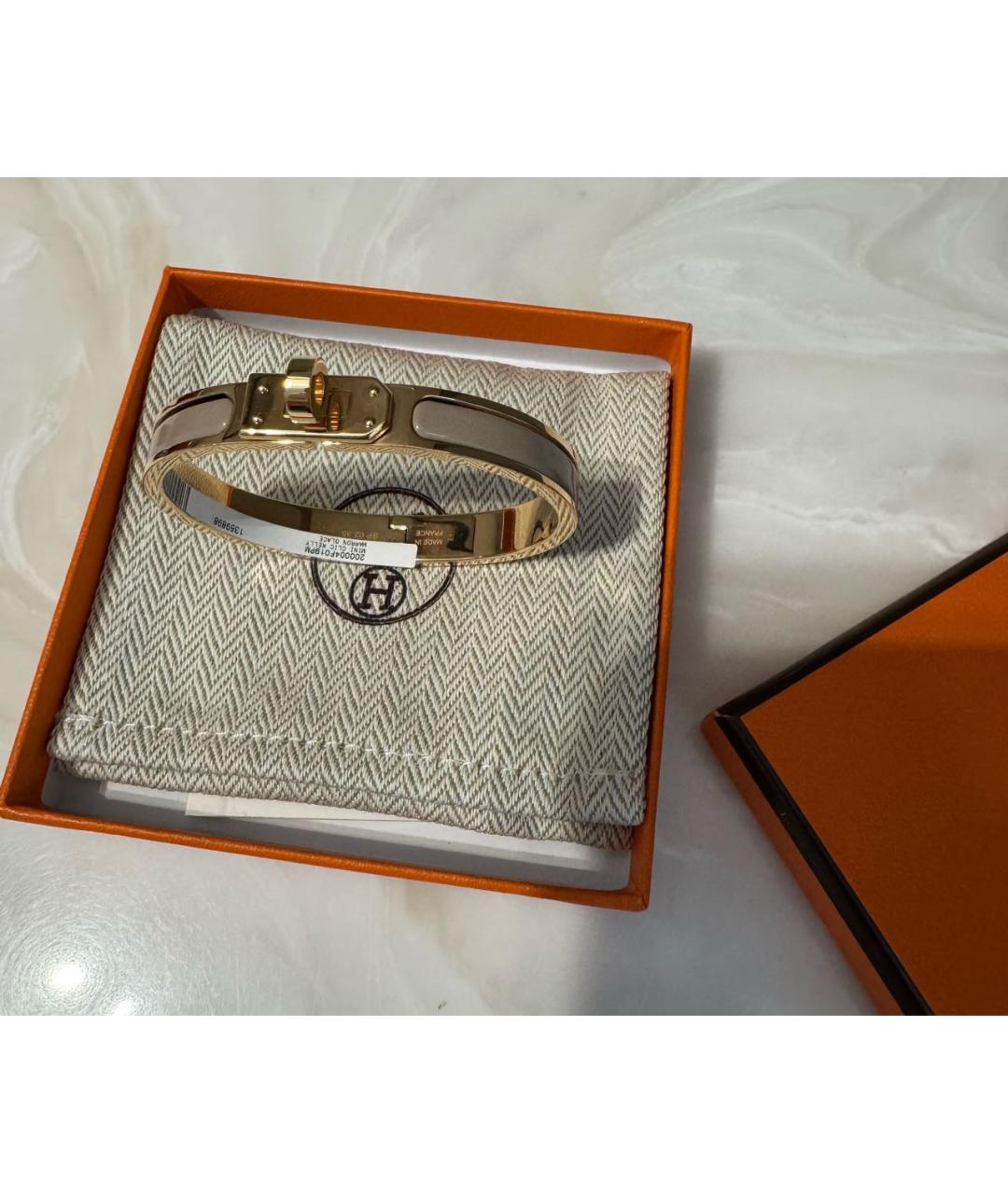 HERMES Золотой металлический браслет, фото 3