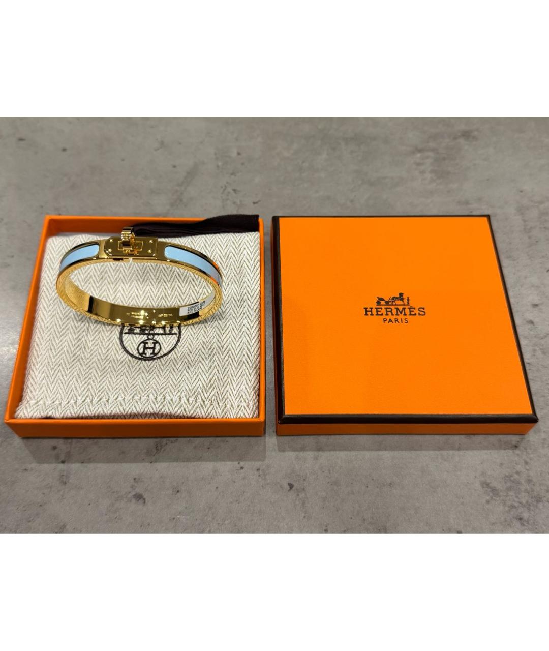 HERMES Голубой металлический браслет, фото 3