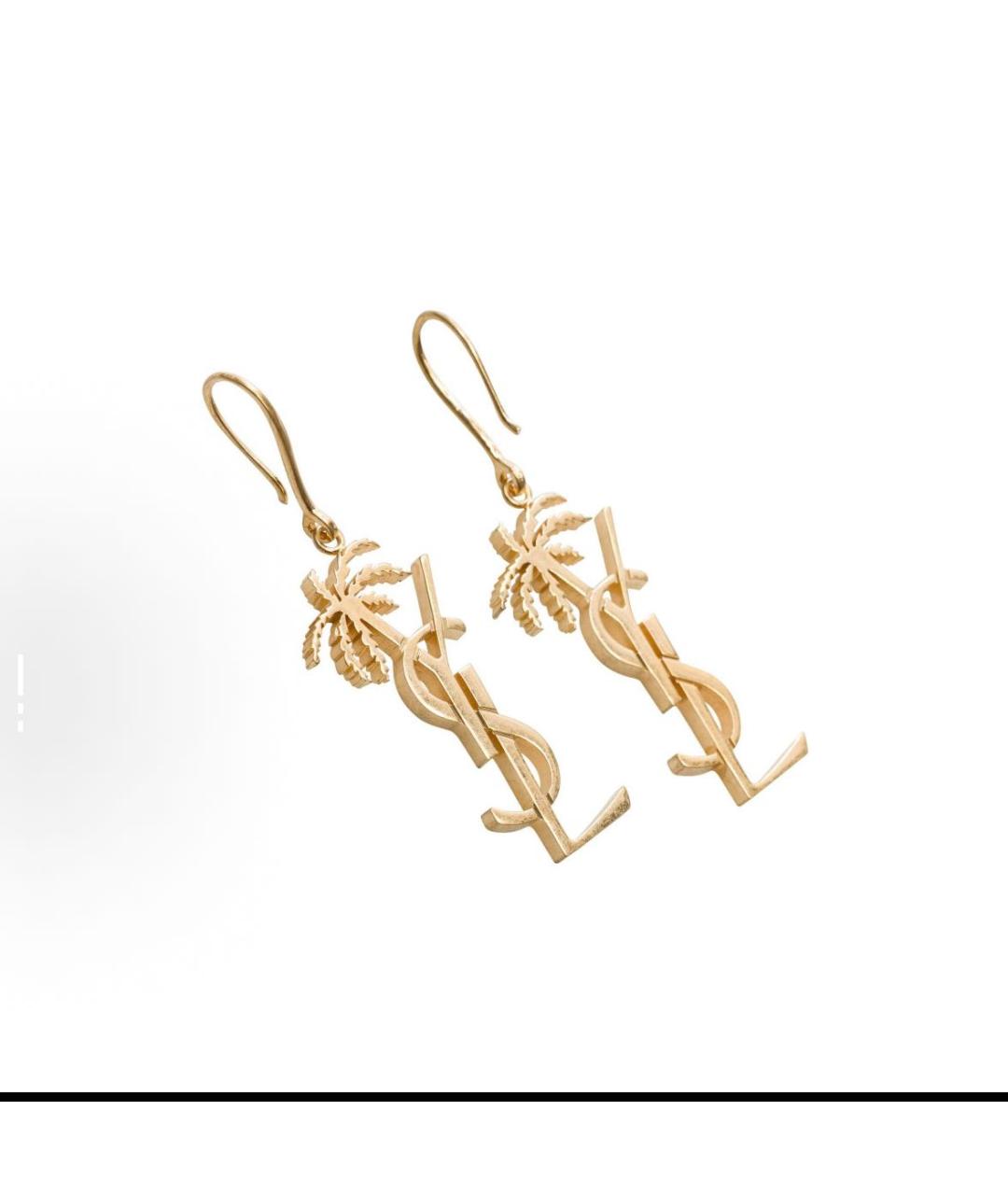 SAINT LAURENT Золотые металлические серьги, фото 2