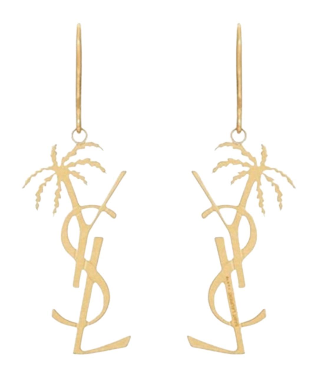 SAINT LAURENT Золотые металлические серьги, фото 1