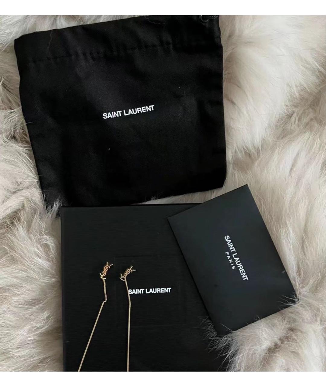 SAINT LAURENT Золотые металлические серьги, фото 3