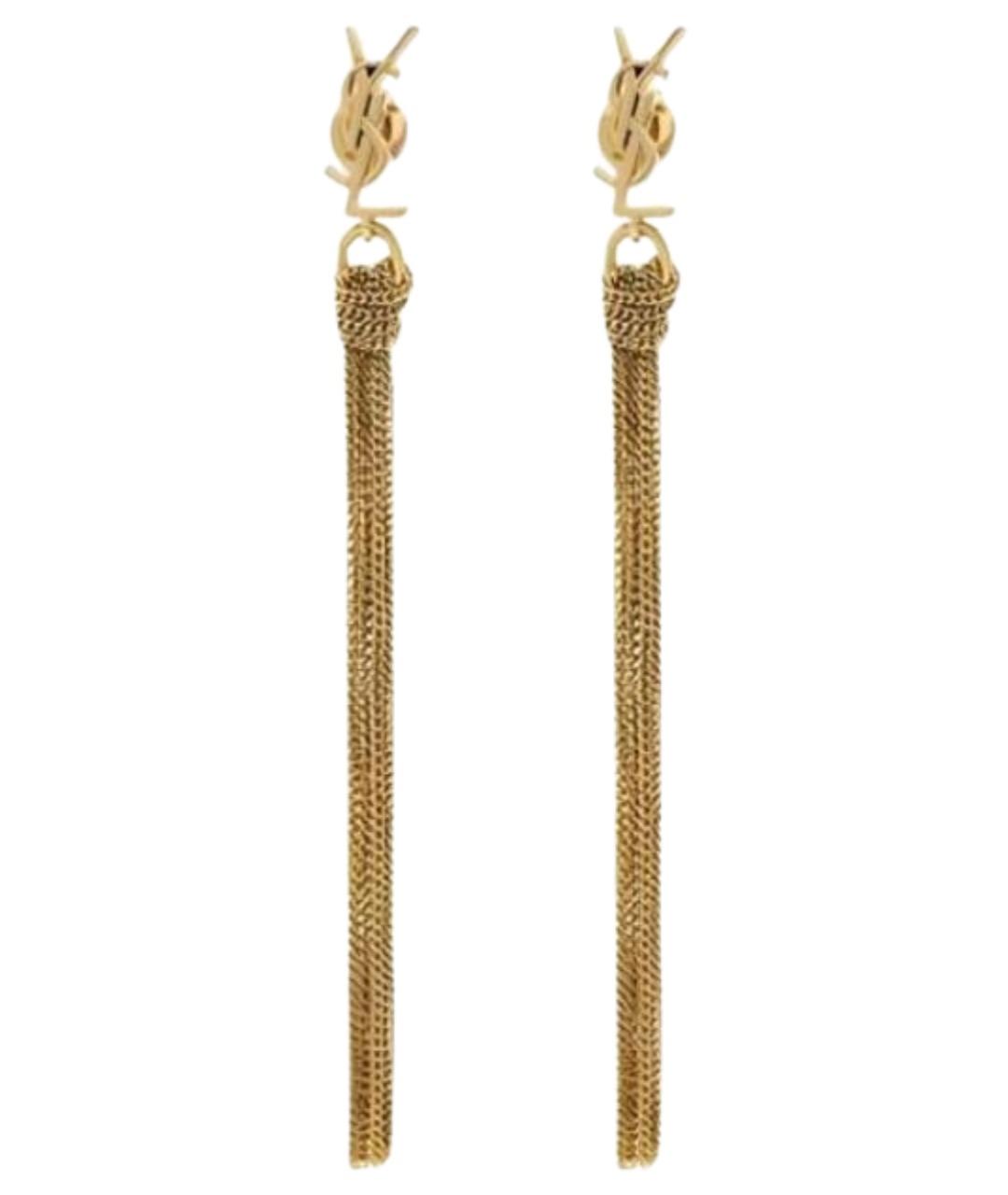 SAINT LAURENT Золотые металлические серьги, фото 1