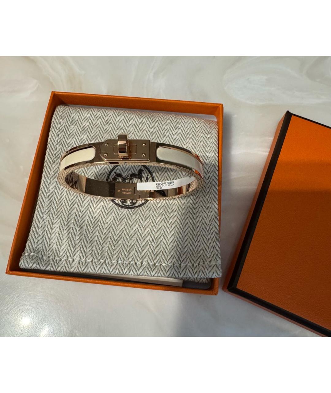 HERMES Золотой металлический браслет, фото 3