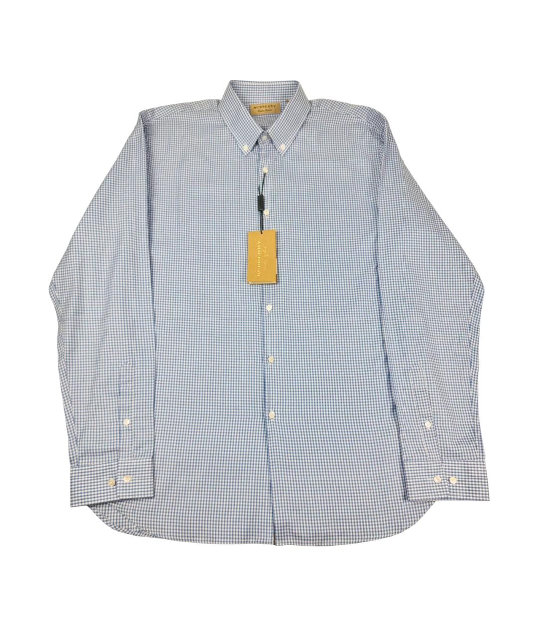 BURBERRY Голубая хлопковая классическая рубашка, фото 5