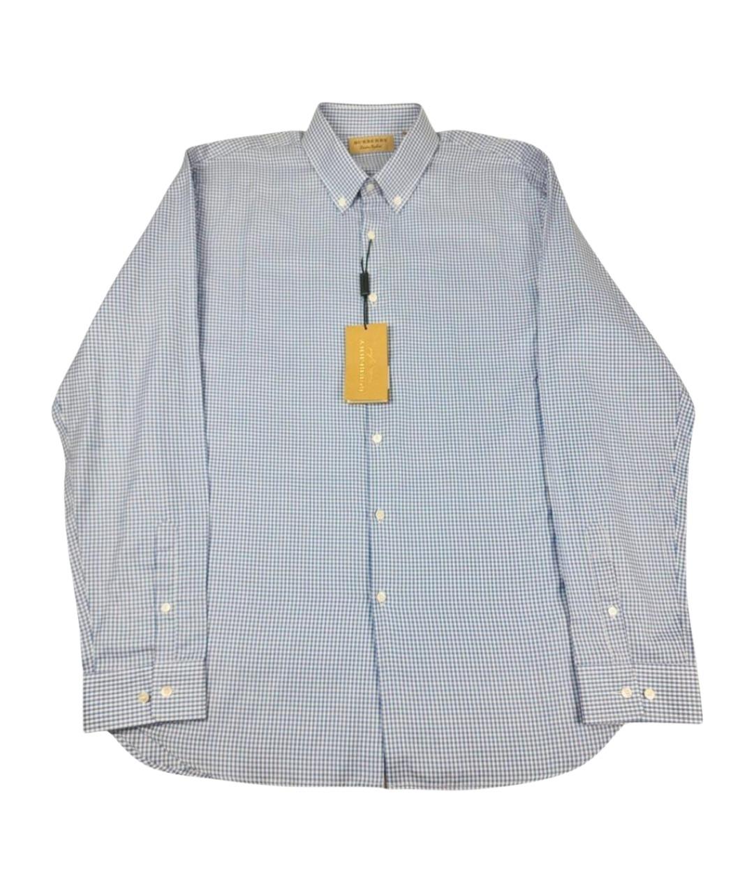 BURBERRY Голубая хлопковая классическая рубашка, фото 1