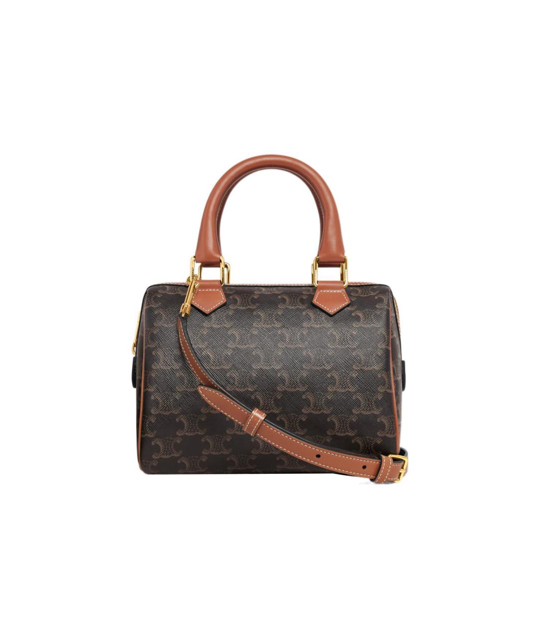 CELINE Коричневая кожаная сумка через плечо, фото 5