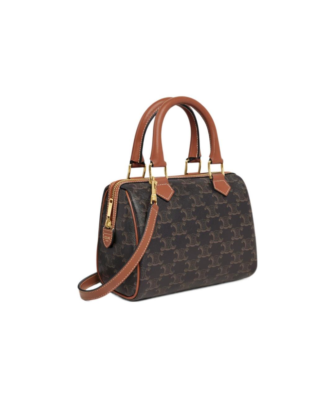 CELINE Коричневая кожаная сумка через плечо, фото 2