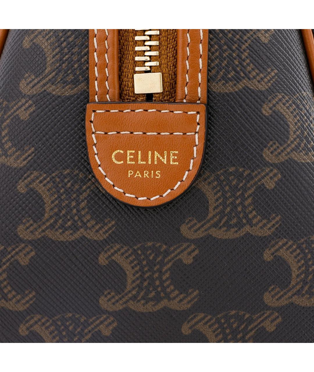 CELINE Коричневая кожаная сумка через плечо, фото 9