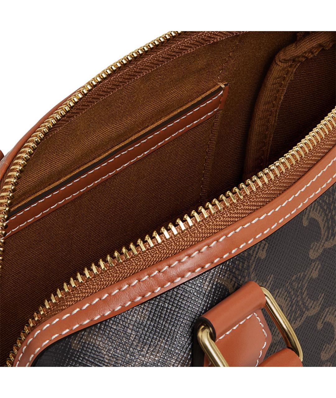 CELINE Коричневая кожаная сумка через плечо, фото 7