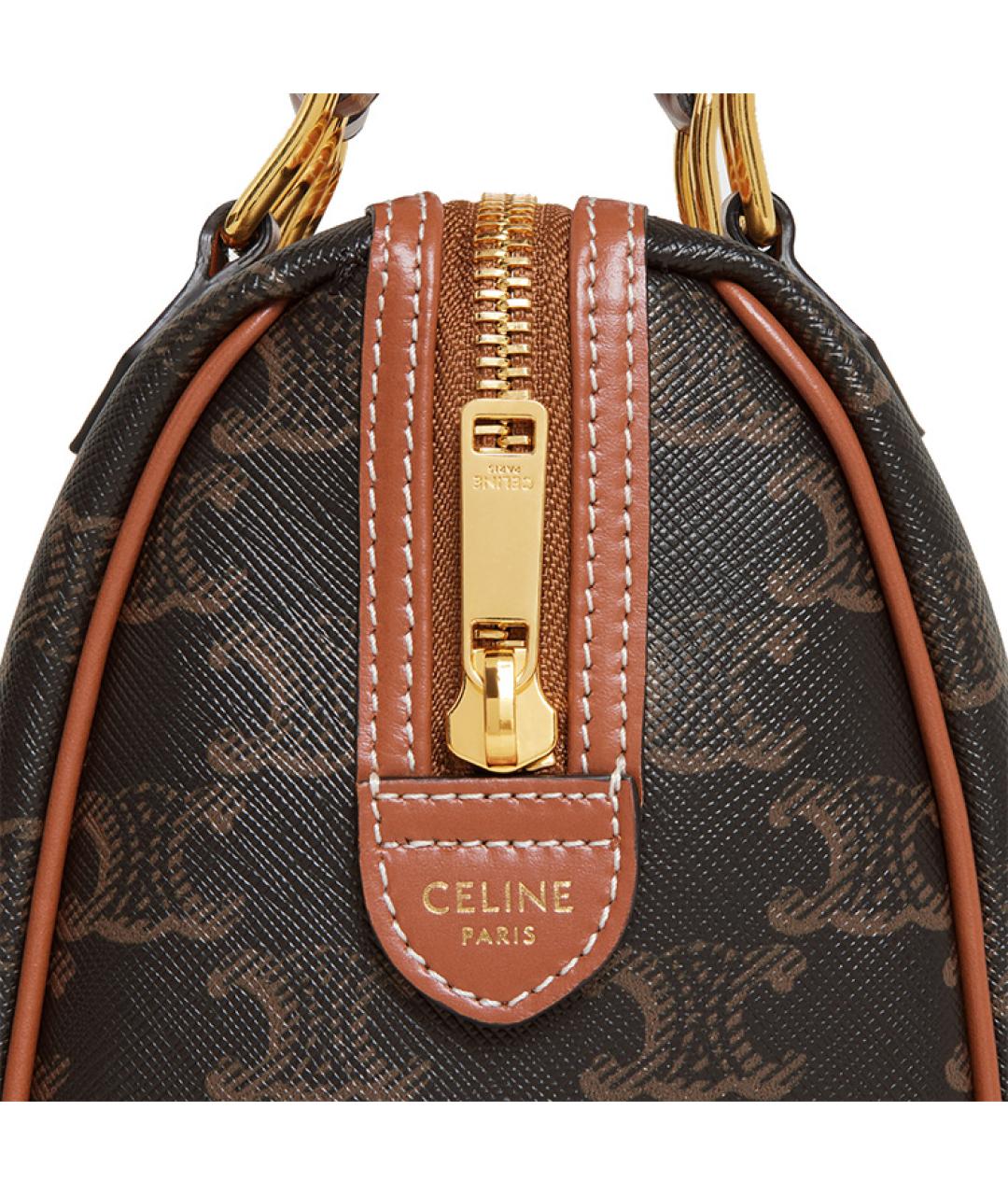 CELINE Коричневая кожаная сумка через плечо, фото 8
