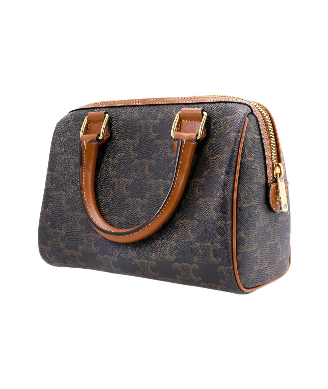 CELINE Коричневая кожаная сумка через плечо, фото 3