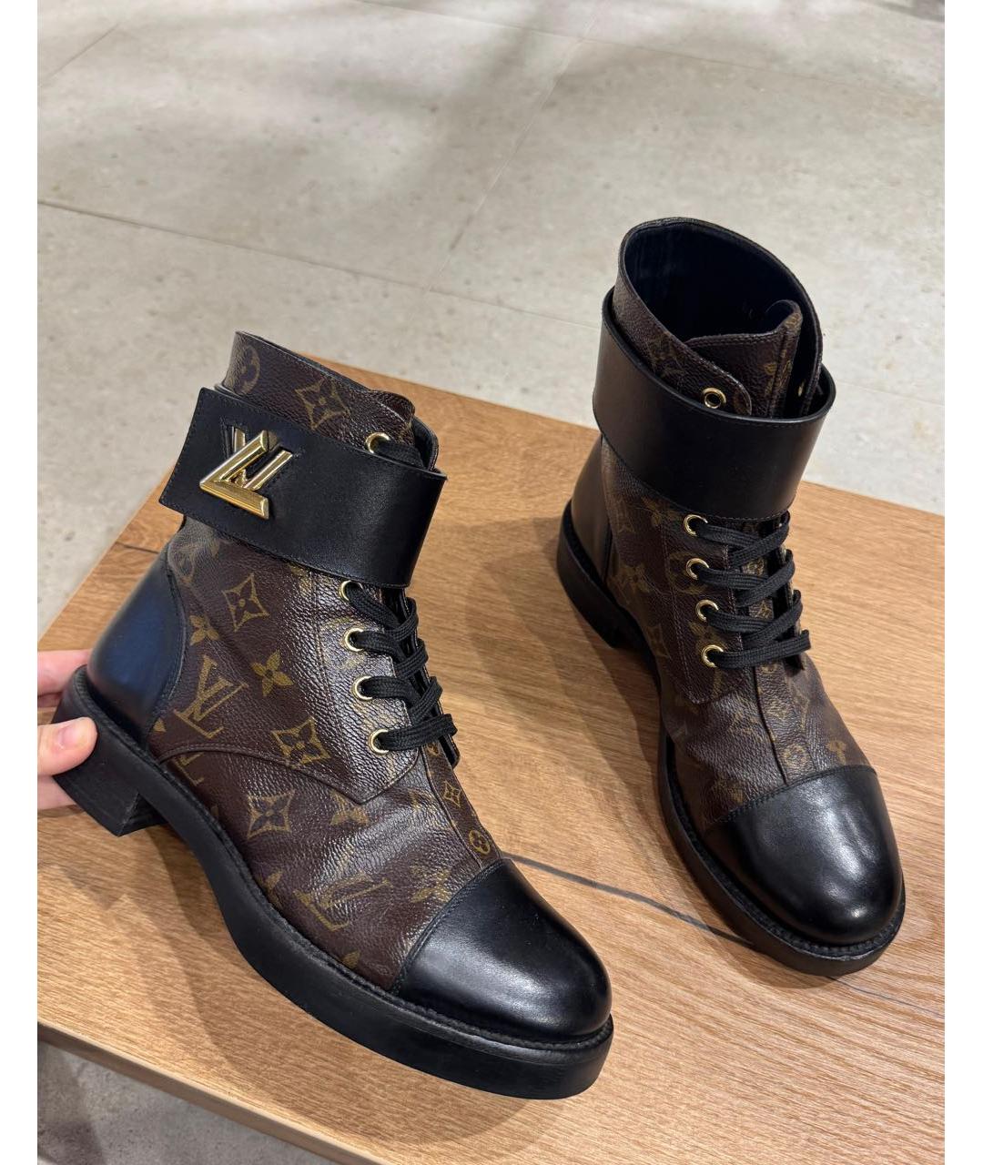 LOUIS VUITTON Коричневые кожаные ботинки, фото 2