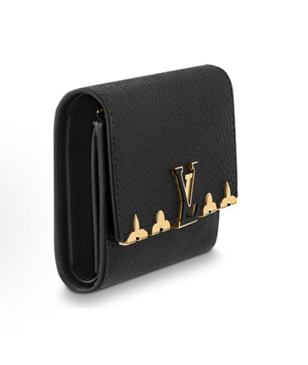 LOUIS VUITTON Черный кожаный кошелек, фото 5