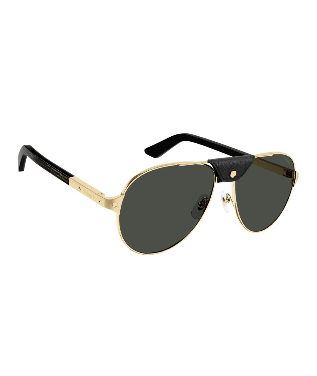 CARTIER Золотые металлические солнцезащитные очки, фото 3