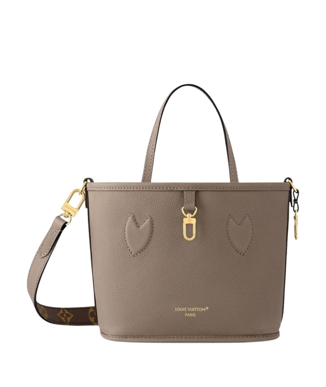 LOUIS VUITTON Бежевая кожаная сумка с короткими ручками, фото 1