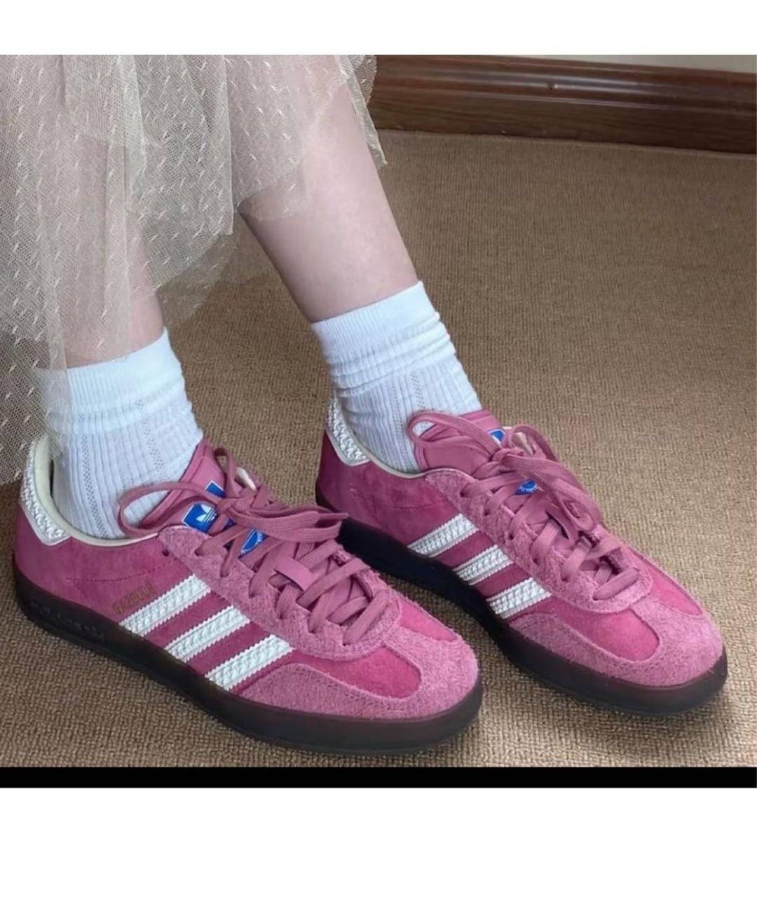 ADIDAS Розовые замшевые кеды, фото 3