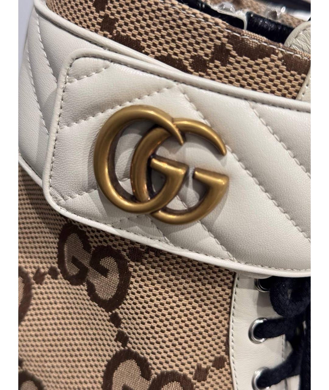 GUCCI Бежевые кожаные ботинки, фото 3