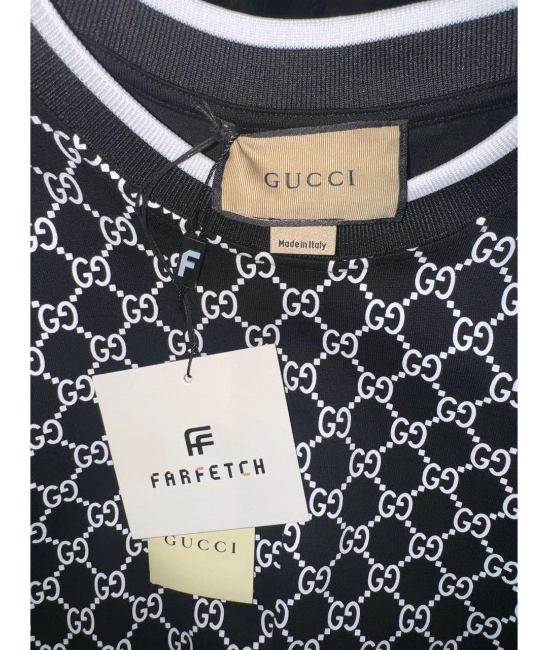 GUCCI Черная хлопковая футболка, фото 5