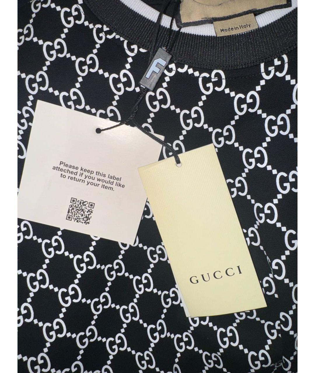 GUCCI Черная хлопковая футболка, фото 6