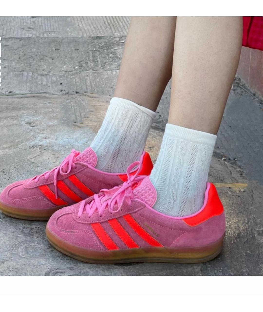 ADIDAS Розовые замшевые кеды, фото 3