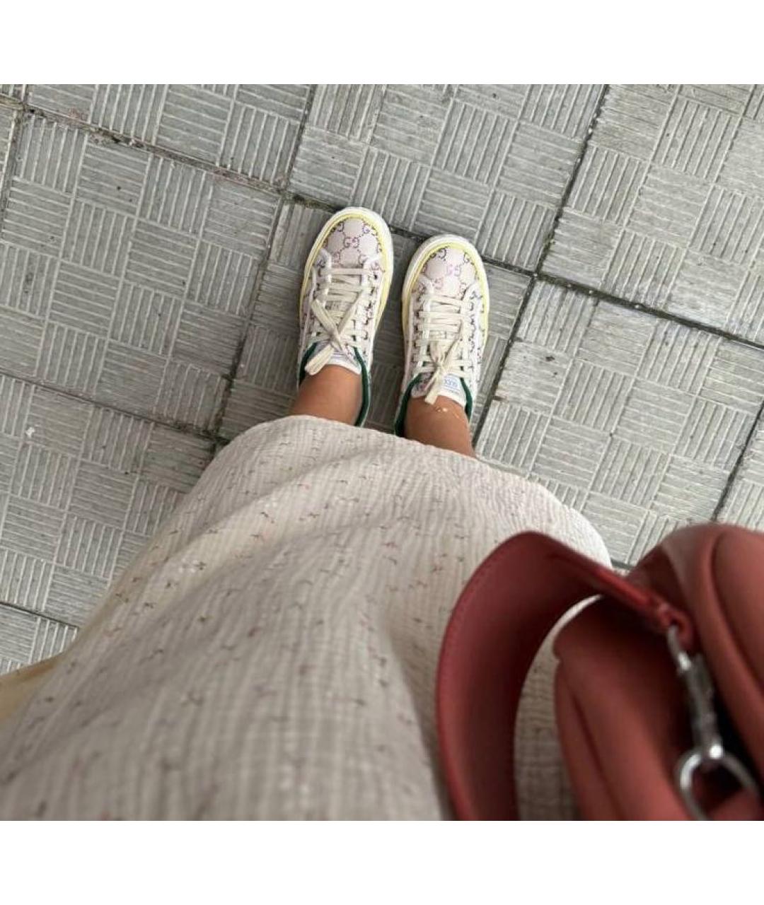 GUCCI Бежевые текстильные кеды, фото 6