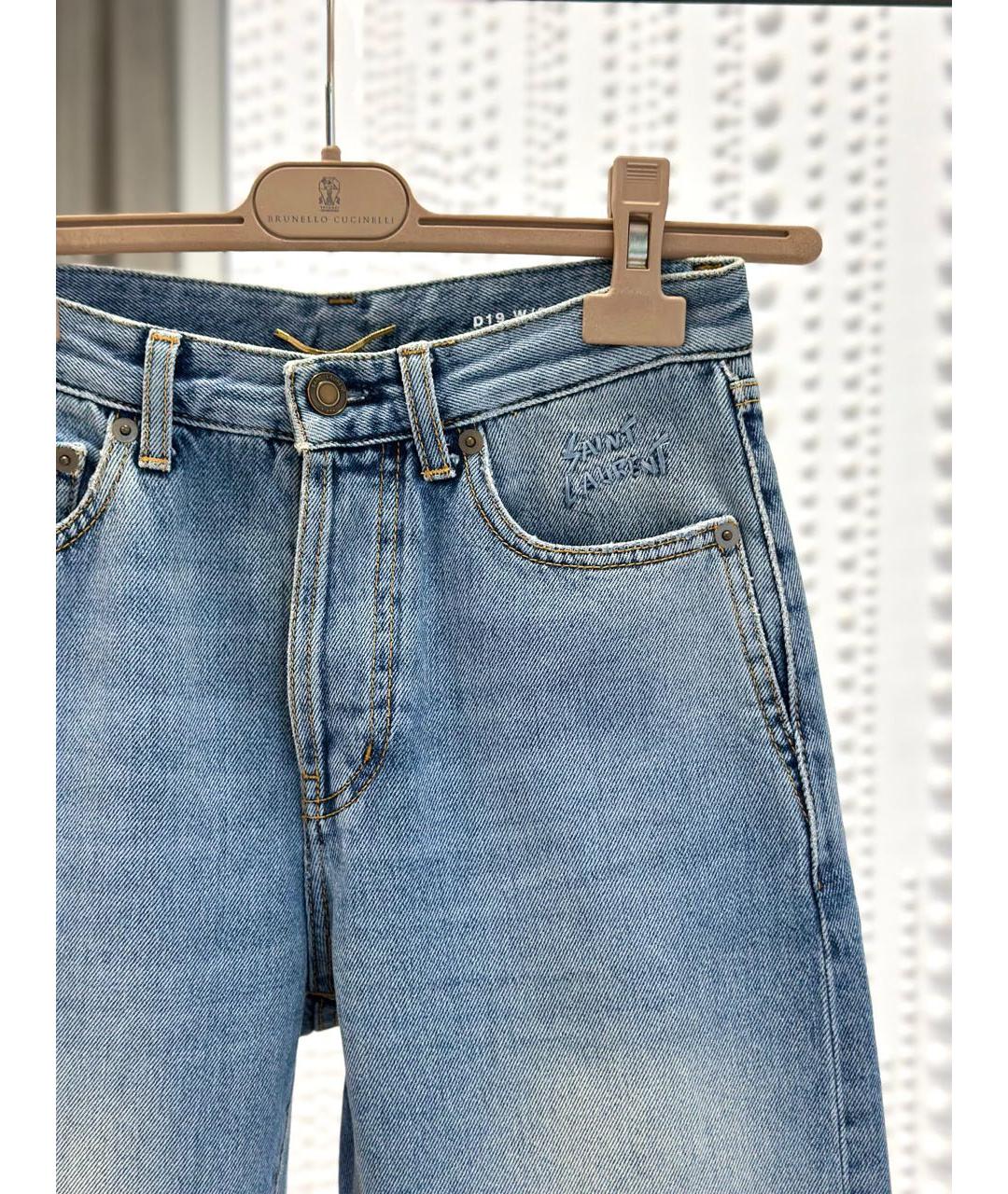 SAINT LAURENT Голубые джинсы слим, фото 2