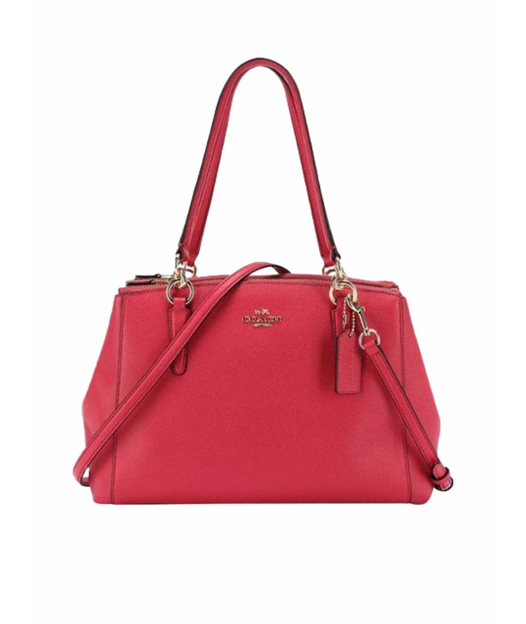 COACH Красная кожаная сумка через плечо, фото 11