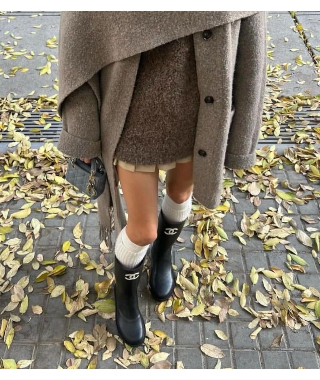 CHANEL Черные резиновые сапоги, фото 6