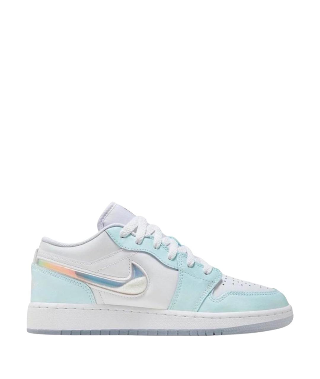 JORDAN Бирюзовые кожаные кроссовки, фото 1