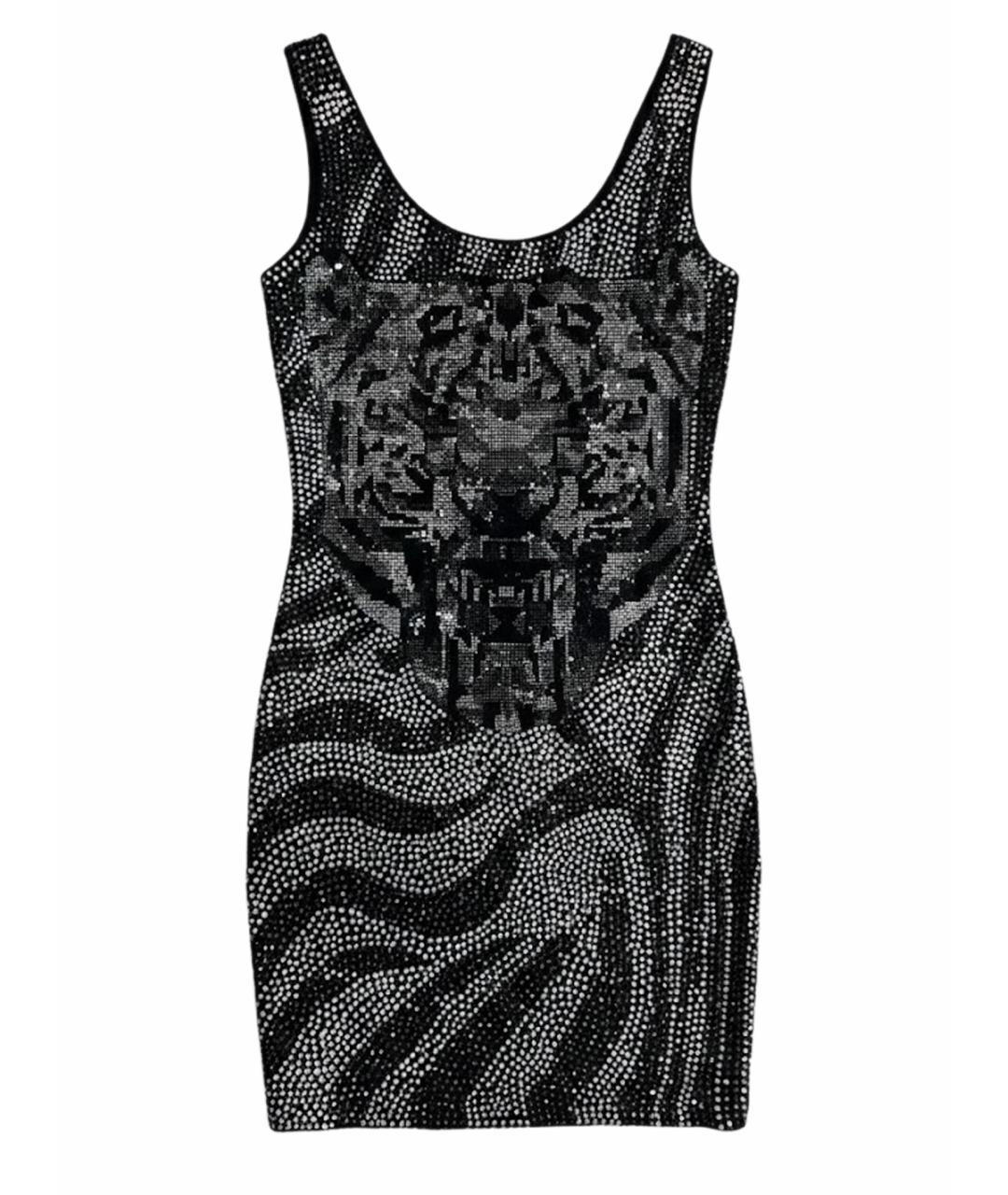 PHILIPP PLEIN Серебряное вискозное коктейльное платье, фото 1