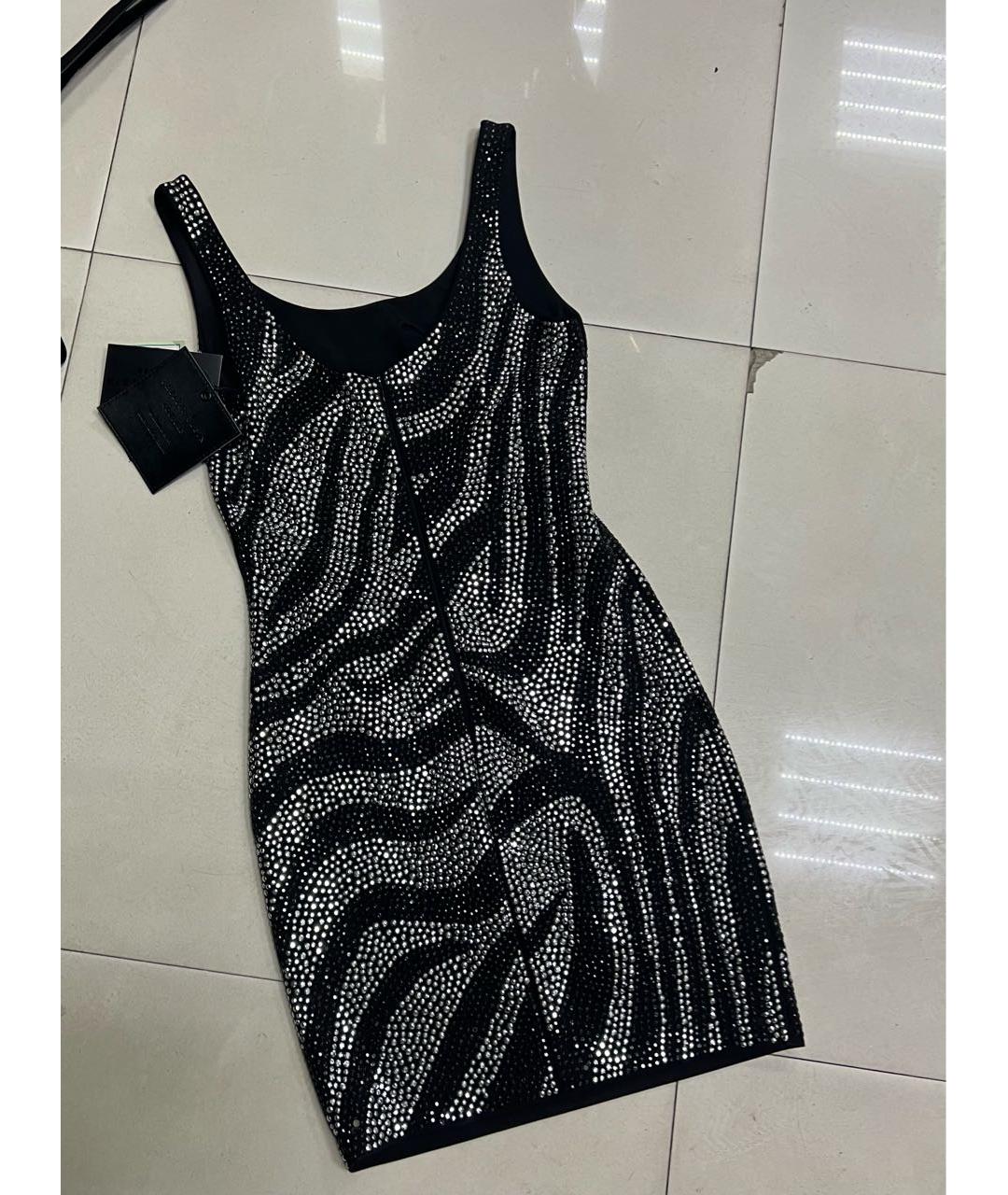 PHILIPP PLEIN Серебряное вискозное коктейльное платье, фото 4