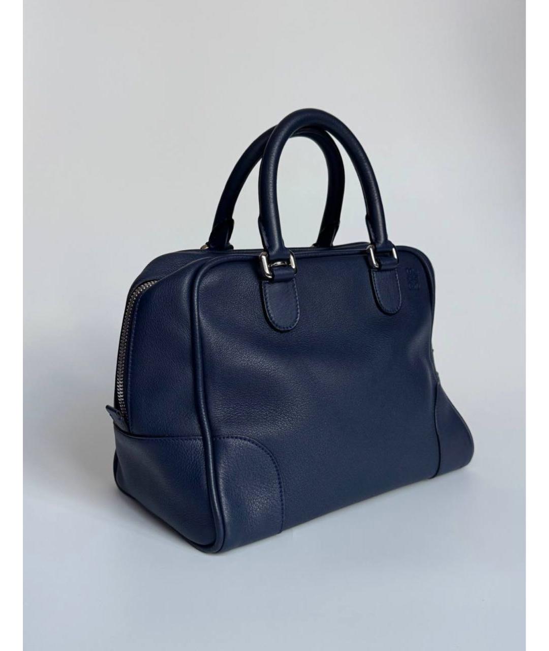 LOEWE Синяя кожаная сумка с короткими ручками, фото 2