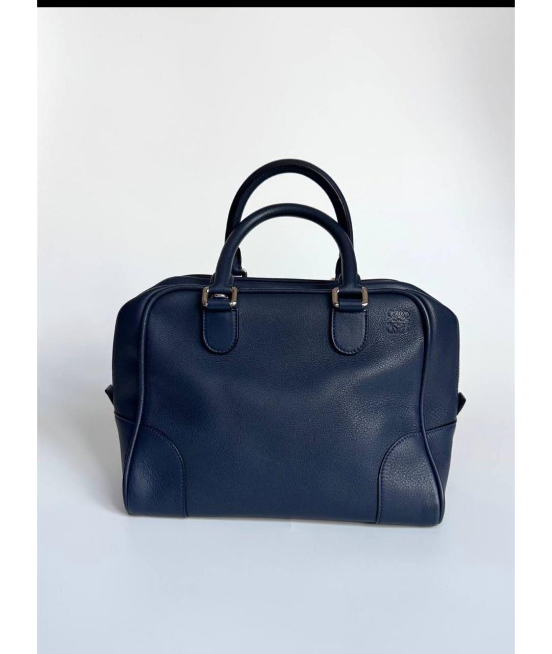 LOEWE Синяя кожаная сумка с короткими ручками, фото 7