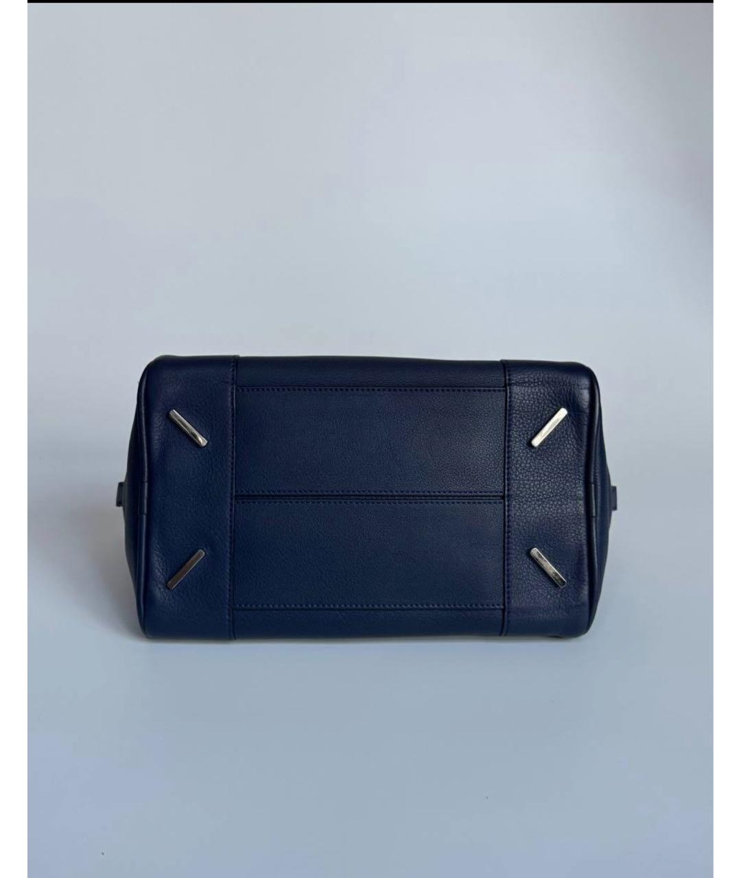 LOEWE Синяя кожаная сумка с короткими ручками, фото 5