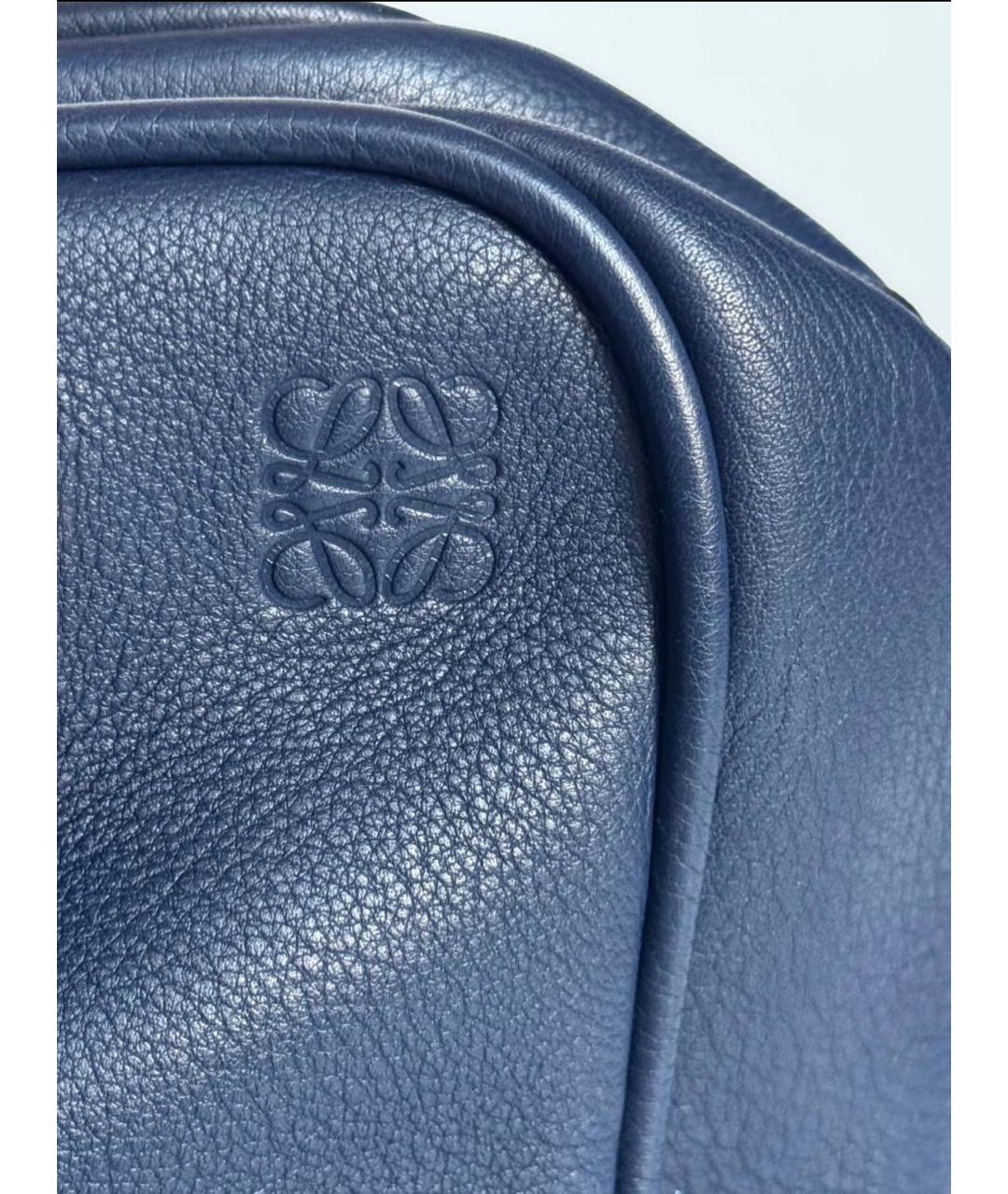 LOEWE Синяя кожаная сумка с короткими ручками, фото 6