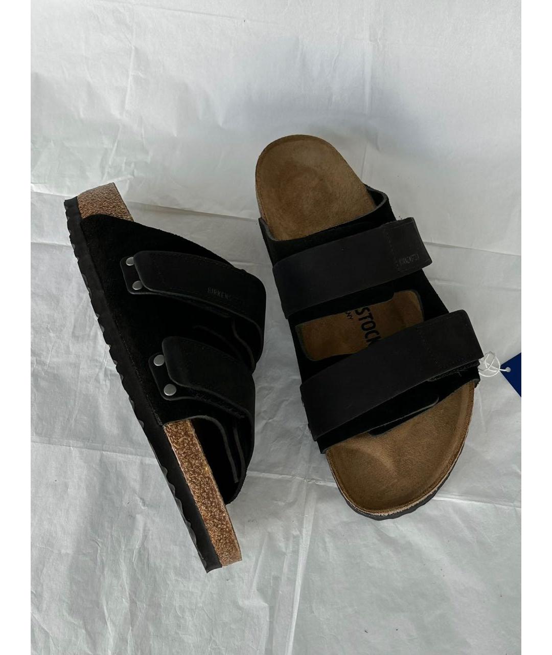 BIRKENSTOCK Черные замшевые шлепанцы, фото 3