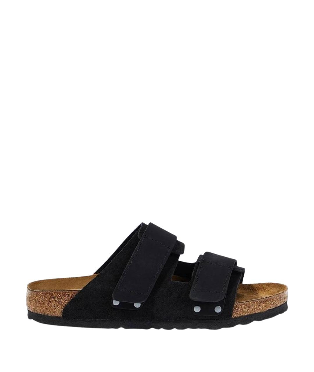 BIRKENSTOCK Черные замшевые шлепанцы, фото 1