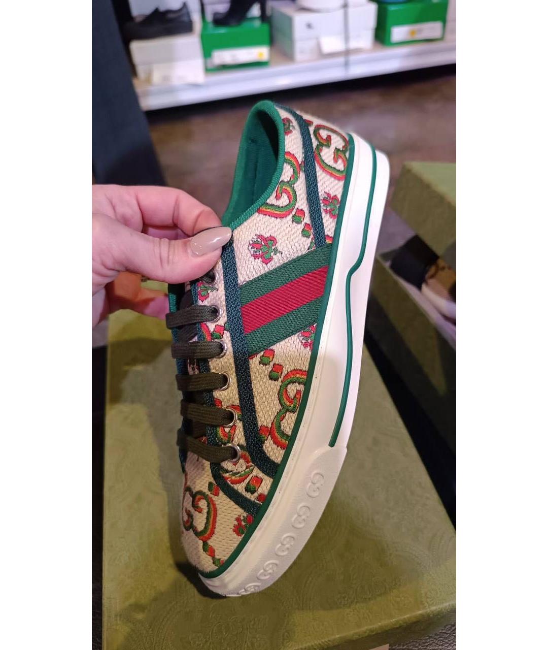 GUCCI Мульти текстильные кеды, фото 2