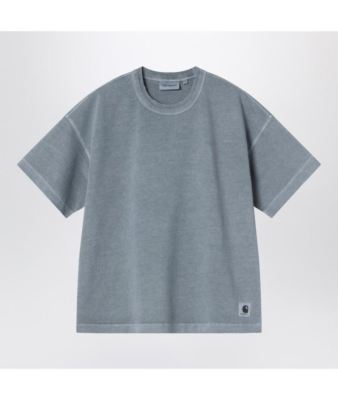 CARHARTT WIP Синяя хлопковая футболка, фото 3