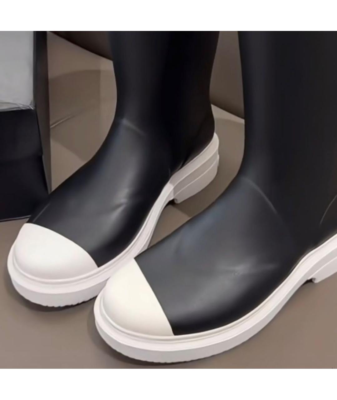 CHANEL Черные резиновые сапоги, фото 6