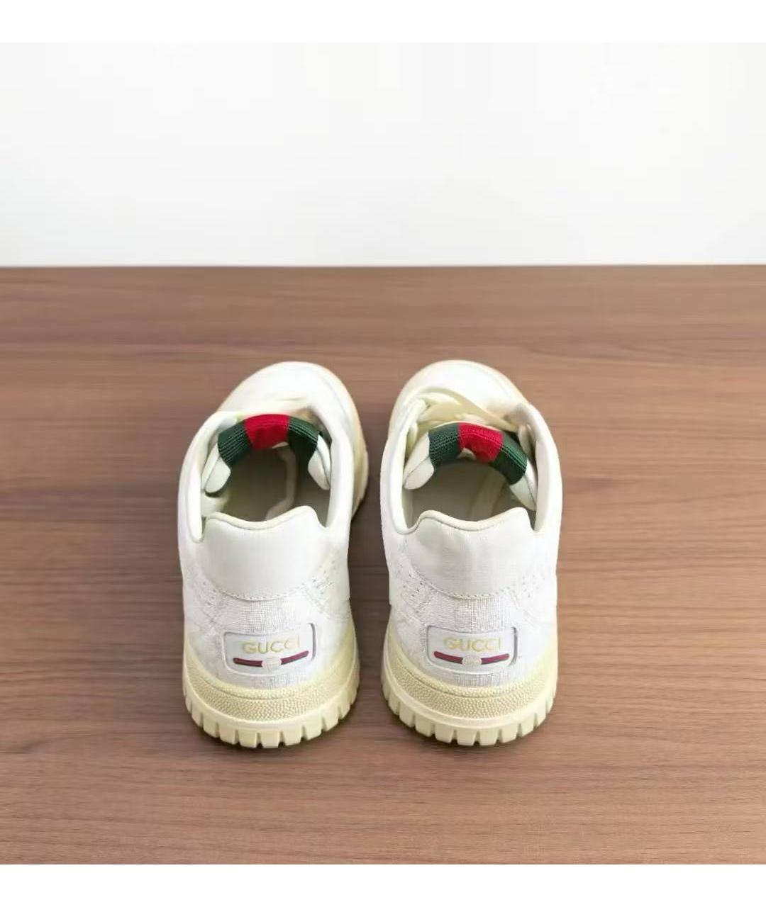 GUCCI Белые кожаные кроссовки, фото 2