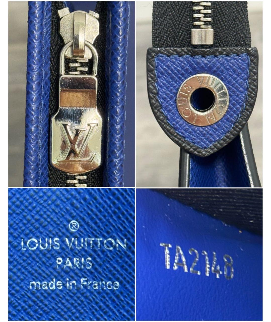 LOUIS VUITTON Синяя кожаная папка для документов, фото 6