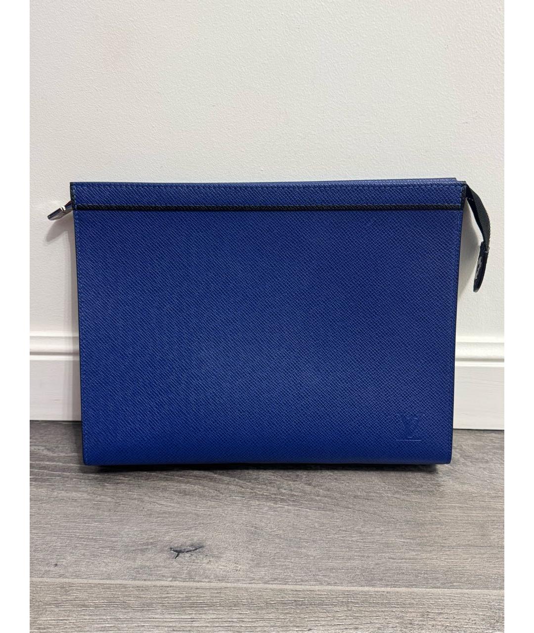 LOUIS VUITTON Синяя кожаная папка для документов, фото 8