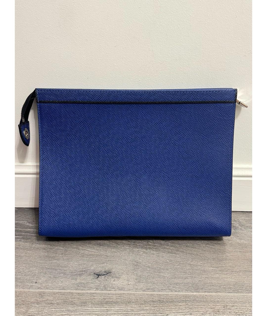 LOUIS VUITTON Синяя кожаная папка для документов, фото 2