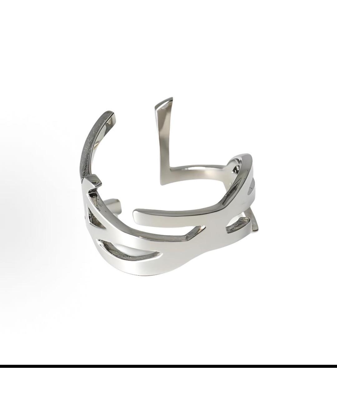 SAINT LAURENT Серебряное металлическое кольцо, фото 2