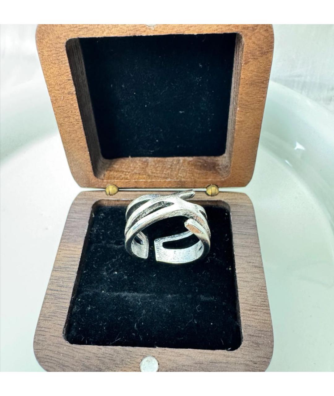 SAINT LAURENT Серебряное металлическое кольцо, фото 3
