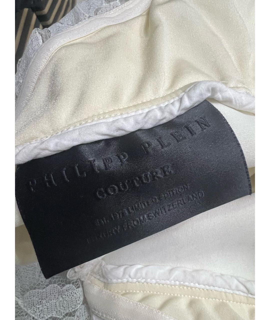 PHILIPP PLEIN Белое кружевное платье, фото 4