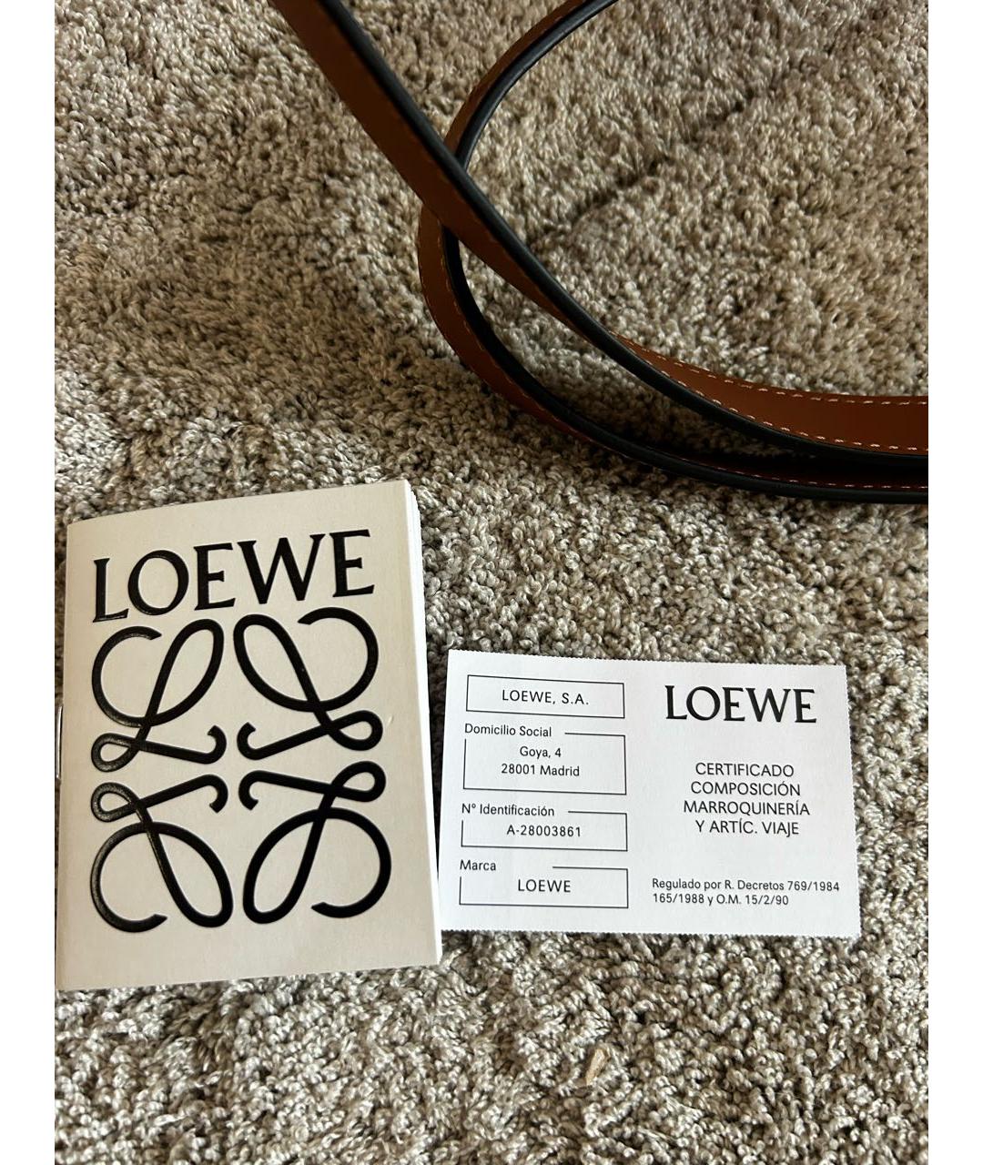 LOEWE Коричневая кожаная сумка через плечо, фото 4